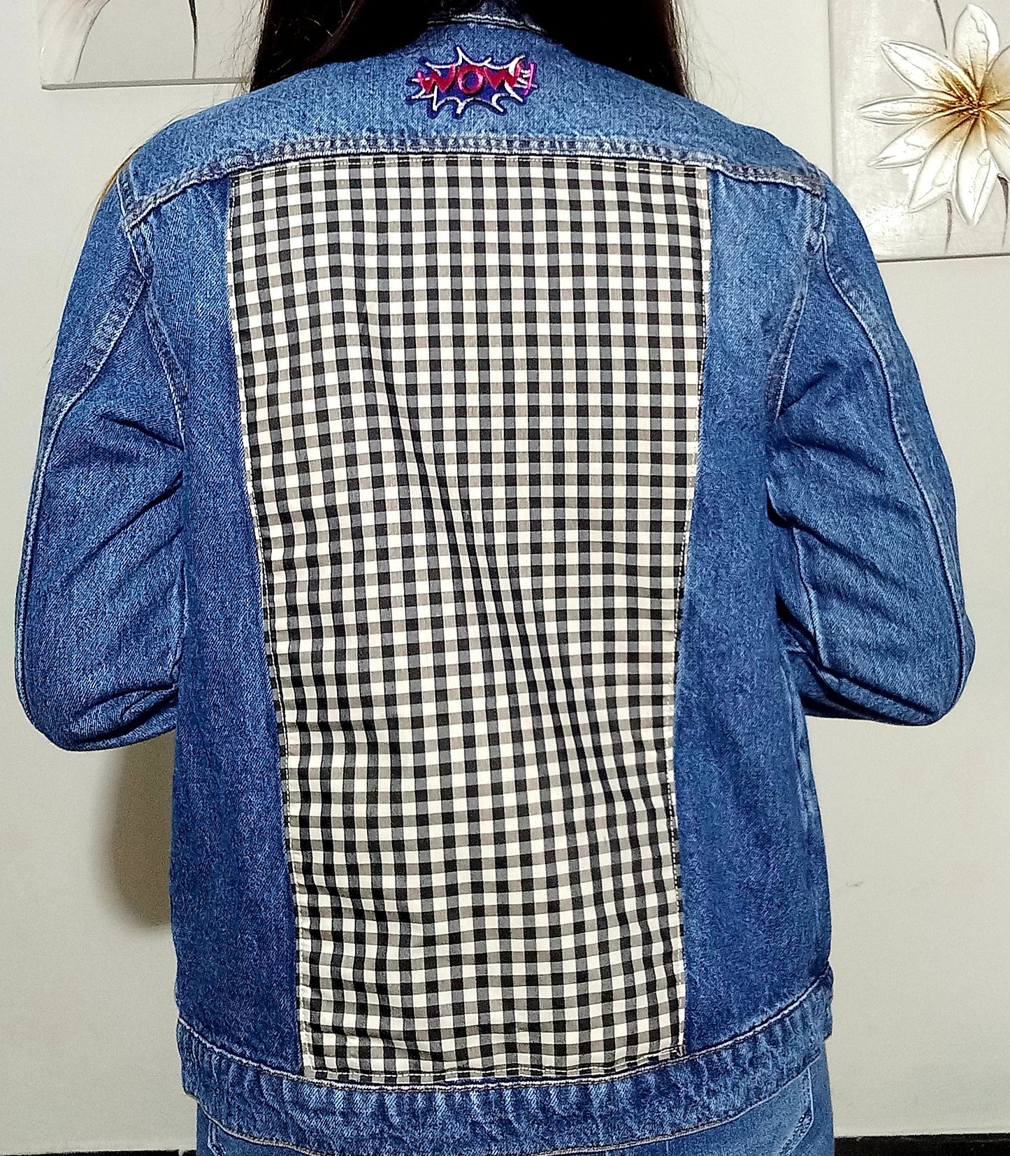Chaqueta vaquera vichy