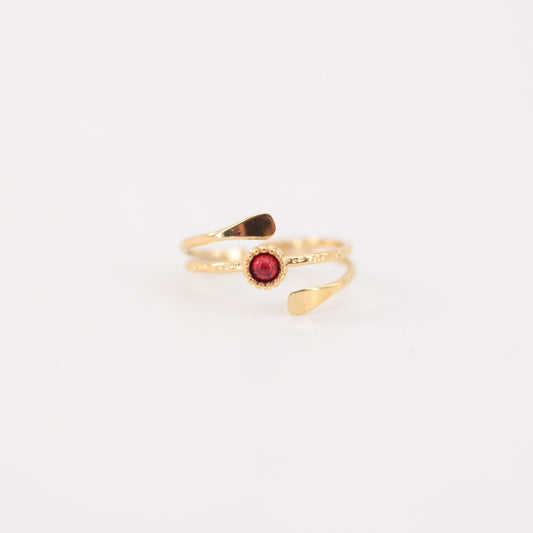 Anillo espiral rojo