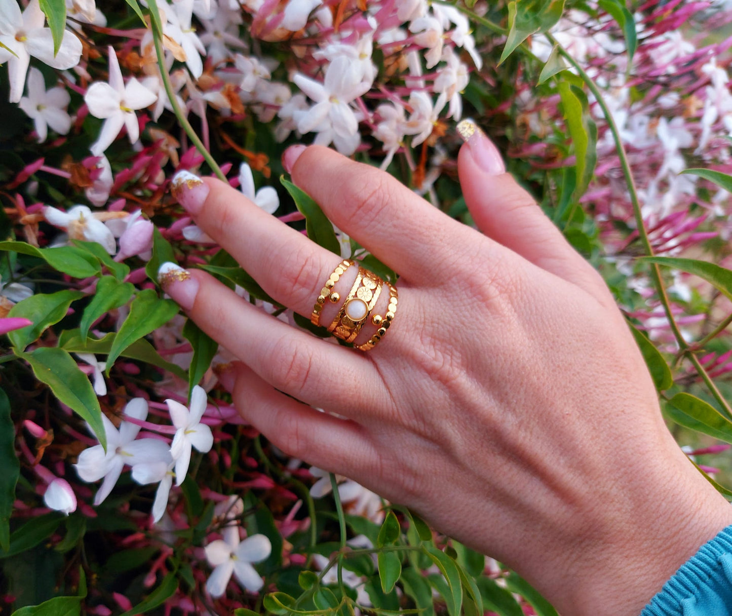 Anillo corona blanca